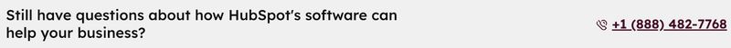 call to talk to sales at the bottom of HubSpot's Marketing Hub pricing page