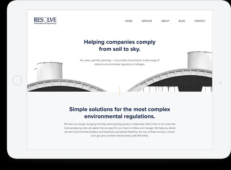 Website design on a tablet