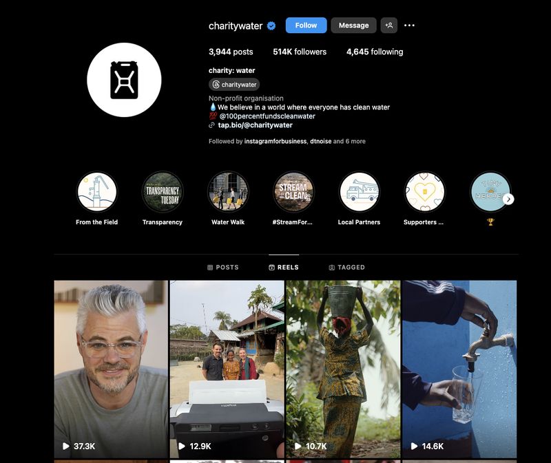 Charity Water social media marketing strategy example