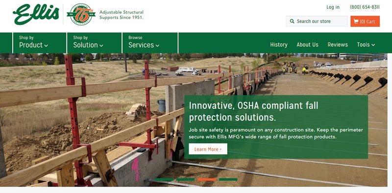 hero message on Ellis Manufacturing's B2B website home page