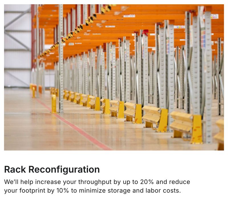 image and statistic about increased throughput and reduced footprint featured on Prologis' "Solutions" page