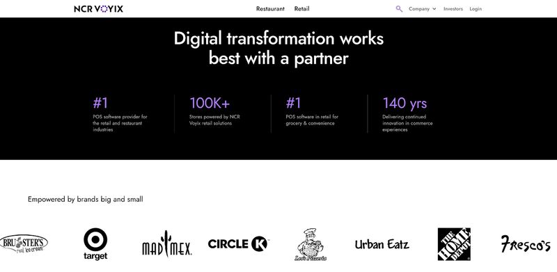 logos of brands Atlanta B2B company NCR Voyix has worked with displayed on the company's home page