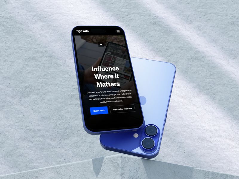 AJC Ads homepage on mobile device