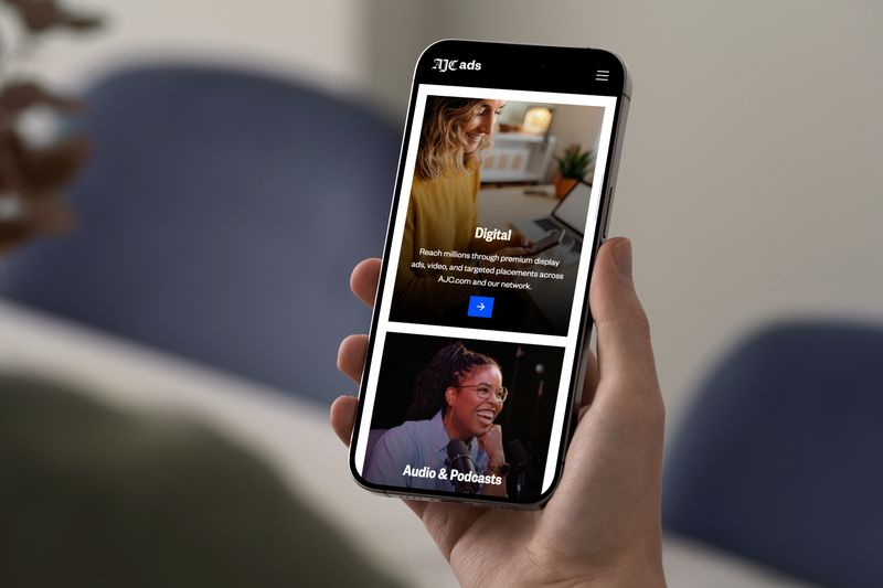 AJC Ads product pages on mobile device